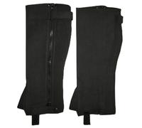 Ryda Ladies Mens WIDE FITTING Horse Riding Chaps Gaiters Black or Brown Amara Leather (Black, XL)