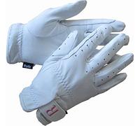 Ryda Ladies White Leather Dressage Horse Riding Gloves Small Medium Large (Large)