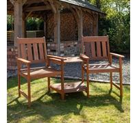Rydal 2 Seater Wooden Garden Patio Love Seat And Table Set