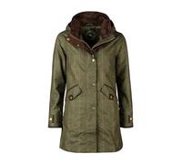 Rydale Ladies 3/4 Length Coat Women's Country Jacket Waterproof Three Quarter Riding Jackets (UK, Numeric, 14, Regular, Regular, Olive Tweed)