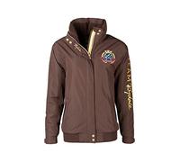 Rydale Ladies Bomber Jacket Women’s Short Coat Emblem Riding Equestrian Jackets 5 Colours (as8, numeric, numeric_12, regular, regular, Dark Brown)