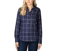Rydale Ladies Country Shirt Womens Long Sleeve Check Shirts Overhead Blouse (Laura Navy, 20)