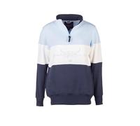 Rydale Ladies Country Sweatshirt Embroidered Women's Sweater Striped Women (UK, Numeric, 16, Regular, Regular, Cow Denim/White/Soft Blue)