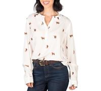 Rydale Ladies Floaty Long Sleeved Blouse Womens Shirts Button Up Print Shirts (UK, Numeric, 12, Regular, Regular, Highland Cow)