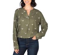 Rydale Ladies Floaty Long Sleeved Blouse Womens Shirts Button Up Print Shirts (UK, Numeric, 18, Regular, Regular, Walking Pheasant Khaki)
