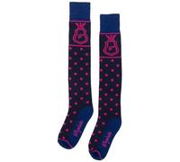 Rydale Ladies Knee High Riding Socks Cotton Blend Women'sEquestrian Boot Sock Cushioned Sole Long Socks (Polka Dot Navy)