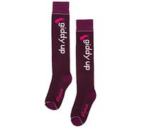 Rydale Ladies Knee High Socks Cotton Blend Women's Boot Sock Cushioned Sole Long Socks (Giddy Up II Berry)