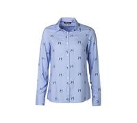 Rydale Ladies Long Sleeve Blouse Women's Printed Blouses Relaxed Fit Shirts (UK, Numeric, 14, Regular, Regular, Boxing Hare Blue)