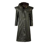 Rydale Ladies Long Wax Jacket Women's Full Length Waxed Cotton Coat British Made Equestrian Jackets (UK, Numeric, 18, Regular, Regular, Olive)