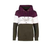 Rydale Ladies Overhead Country Hoody Highland Cow Embroidery Women's Jumper (UK, Numeric, 16, Regular, Regular, Cow Berry/White/Olive)