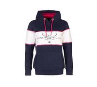 Rydale Ladies Overhead Country Hoody Highland Cow Embroidery Women's Jumper (UK, Numeric, 16, Regular, Regular, Cow Navy/White/Navy)