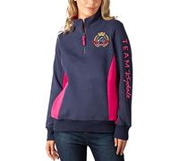 Rydale Ladies Overhead Sweatshirt Women's Sweatshirts Jumper Pull On Sweater Quarter Zip Top (as8, numeric, numeric_18, regular, regular, Muston Navy/Bonbon)