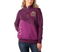 Rydale Ladies Overhead Sweatshirt Women's Sweatshirts Jumper Pull On Sweater Quarter Zip Top (as8, numeric, numeric_16, regular, regular, Diagonal Damson/Berry)
