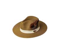 Rydale Ladies Panama Hat with Feather Womens Summer Fedora Hats Trilby Headwear (as8, Alpha, s, Olive)