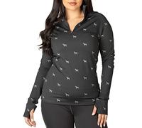 Rydale Ladies Patterned Sports Top High Stretch Women's Long Sleece Fitness Gym Top 7 Colours (Grey Dog, 14)