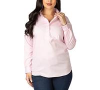 Rydale Ladies Plain Country Shirt Womens Long Sleeve Smart Shirts Blouse Overhead Style 4 Colours (Pink, 8)