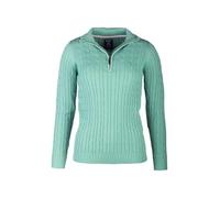 Rydale Ladies Quarter Zip Cable Knit Jumper Womens Chunky Knitted Sweater Long Sleeve Pullover Half Zip V Neck Jumpers (UK, Numeric, 14, Regular, Regular, Thyme)