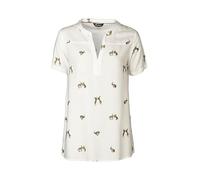 Rydale Ladies Short Sleeve Blouse Women's Printed Blouses Relaxed Viscose Shirt (UK, Numeric, 10, Regular, Regular, Hare White)