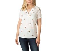 Rydale Ladies Short Sleeve Blouse Women's Printed Blouses Relaxed Viscose Shirt (UK, Numeric, 16, Regular, Regular, Pheasant White)