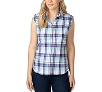 Rydale Ladies Sleeveless Country Shirt Womens Summer Shirts Blouse Top Vest Button Down (Sally Blue, 20)