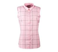 Rydale Ladies Sleeveless Shirt Womens Country Check Shirts Blouse Top Vest Button Down Top (UK, Numeric, 18, Regular, Regular, Laura Pink)