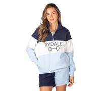 Rydale Ladies Snaffle Sweatshirt Millie Stennett Embroidered Overhead Jumper (UK, Numeric, 10, Regular, Regular, Navy/White/Soft Blue)