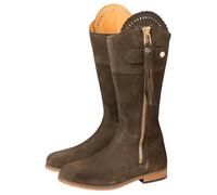 Rydale Ladies Suede Mid Calf Boots Women's Short Spanish Riding Equestrian Boot Leather Tassel (Slim Fit, Military Green, UK Footwear Size System, Adult, Women, Numeric, Medium, 9)