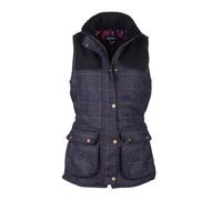 Rydale Ladies Tweed Shooting Waistcoat Women's British Gilet Jacket Coat (UK, Numeric, 16, Regular, Regular, Navy Check)