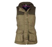Rydale Ladies Tweed Shooting Waistcoat Women's British Gilet Jacket Coat (UK, Numeric, 18, Regular, Regular, Dark Green Tweed)