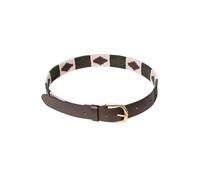 Rydale Leather Polo Belt Men's Ladies Belts Equestrian Stitched Unisex Trouser Belt (Olive/Sorbet/White, S)