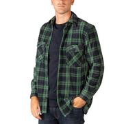 Rydale Men's Fleece Overshirt Button-Down Warm Shirt Long Sleece Check Shirts Shacket for Men (UK, Alpha, L, Regular, Regular, Green/Navy)