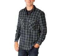 Rydale Men's Fleece Overshirt Button-Down Warm Shirt Long Sleece Check Shirts Shacket for Men (UK, Alpha, XXL, Regular, Regular, Navy/Green)
