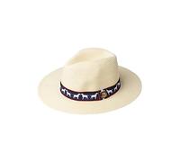 Rydale Mens Panama Hat Printed Band Summer Fedora Hats Straw Trilby Headwear (as8, Alpha, x_l, Navy Dog)