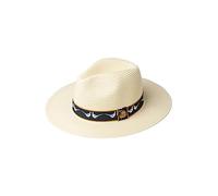 Rydale Mens Panama Hat Printed Band Summer Fedora Hats Straw Trilby Headwear (as8, Alpha, x_s, Navy Pheasant)