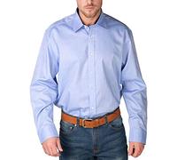 Rydale Men's Shirts Long Sleeve Casual Regular Fit Checked Shirt Gents Gingham Check Work Shirt (William Blue, XLarge)