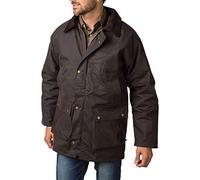 Rydale Men's Thirsk Classic Wax Jacket Waxed Cotton Country Check Lining Coat Brown