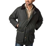 Rydale Men's Thirsk Classic Wax Jacket Waxed Cotton Country Check Lining Coat Olive