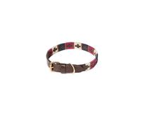 Rydale Polo Dog Collar Embroidered Adjustable Dog Puppy Hound Collars 10 Colours (Berry/Navy/Gold, M-L)