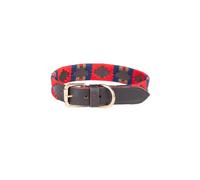 Rydale Polo Dog Collar Embroidered Adjustable Dog Puppy Hound Collars 10 Colours (Navy/Red/Gold/Red, M-L)