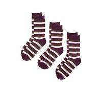 Rydale Women's Boot Socks Ladies Thick Work Socks Stripes Sizes 4-7 Pack of 3 (4-7, Berry)