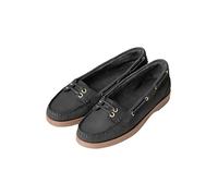 Rydale Womens Leather Deck Shoes Low Front Ladies Loafers Boat Shoe Flat Loafer Footwear 3 Colours (Navy, UK_Footwear_Size_System, Adult, Women, Numeric, Medium, Numeric_8)