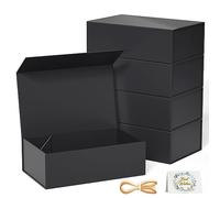 RYDDOY 5 Pack Black Gift Box, 12x6x4'' Gift Boxes with Lids for Presents