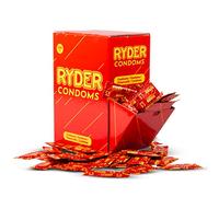 Ryder Condoms, Pack of 144, Normal Sized Condoms In A Practical Bulk Box; Teat-Ended with A Lubricant for Smooth Penetration