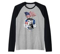 Ryder Cup 2025 Skeleton Golfer USA Flag Funny Design Raglan Baseball Tee