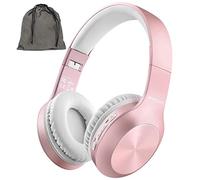 Rydohi Bluetooth Headphones Over Ear, 68H Playtime and 3 EQ Music Modes Wireless Headphones with Microphone/Deep Bass, HiFi Stereo Foldable Lightweight Headset for PC Home Travel Office (ROSE GOLD)