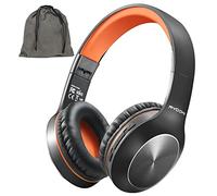 Rydohi Bluetooth Headphones Over Ear, 68H Playtime and 3 EQ Music Modes Wireless Headphones with Microphone/Deep Bass, HiFi Stereo Foldable Lightweight Headset for PC Home Travel Office (BLACK-ORANGE)