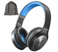 Rydohi Bluetooth Headphones Over Ear, 68H Playtime and 3 EQ Music Modes Wireless Headphones with Microphone/Deep Bass, HiFi Stereo Foldable Lightweight Headset for PC Home Travel Office (BLACK-BLUE)