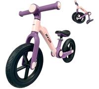 RYDR Folding Balance Bike for 2-6 Year Olds, Lightweight 12” Toddler Bicycle with Adjustable Seat, No Pedals for Walking & Balance Training, Indoor & Outdoor Use, Portable First Bike for Kids (Pink)