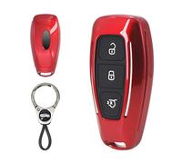 RYE ABS Plastic Cover Suitable for Ford Smart Key Fob,3 Buttons Remote Control Smart Car Key Case, Compatible with Ford Fords/Focus/Fiesta/Kuga/C-Max,etc.-Red