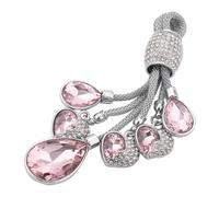 RYE Boutique Car Key Chain, Decorative Crystal Key Ring for Ladies'Key Fob,Fit to BMW Honda Audi Lexus Ford VW Mercedes Benz Nissan Cadillac Maserati Toyota-Pink